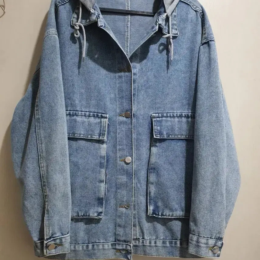 [BUNJANG] Hooded Denim Jacket (95-100) / 미착용 귀여운 후드 데님 청자켓 데님 95~100
