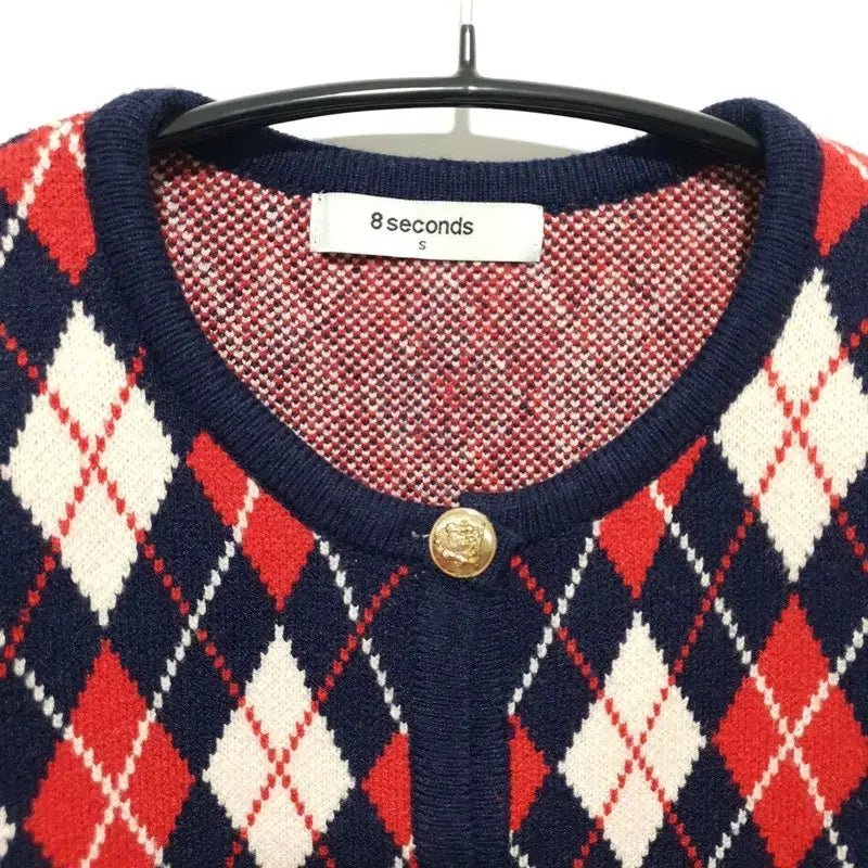 [BUNJANG] 8Seconds Argyle Knit Cardigan / 에잇세컨즈 멀티 자카드 아가일 니트 가디건 S_M2252