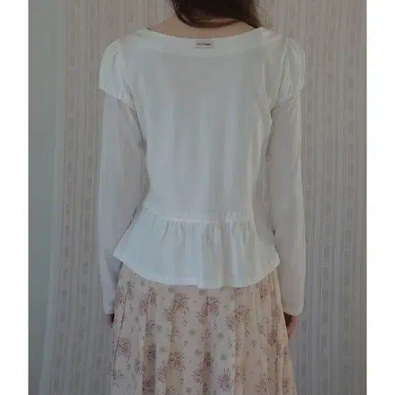 [BUNJANG] Our Nostalgia Lace Layered Shirring Top / 새상품) 아우어노스텔지아 레이스 레이어드 셔링티