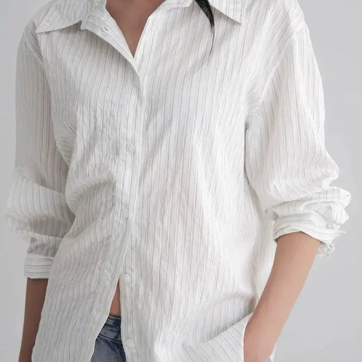 [BUNJANG] 8 Seconds Striped Ribbon Shirt / 새상품(택있음) 에잇세컨즈 스트라이프 리본 셔츠