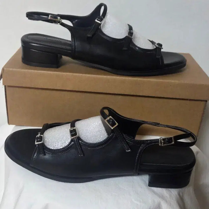 [BUNJANG] Black Three Buckle Sandals / 쓰리 버클 샌들((새상품))