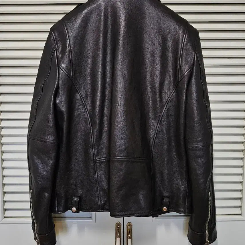 [BUNJANG] Italy Lambskin Leather Rider Jacket Black 100 Size / 이태리 램스킨 가죽 라이더 자켓 블랙 ITALY 양가죽 제품 100사이즈