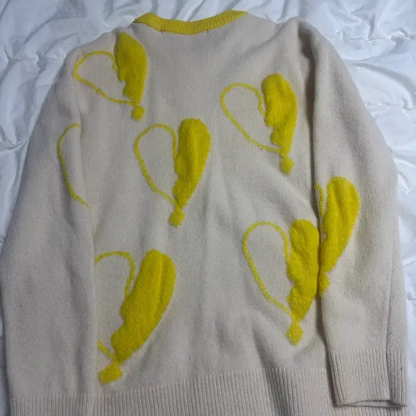 [BUNJANG] Lucky Chouette Yellow Knit Sweater / 럭키슈에뜨 노랑니트