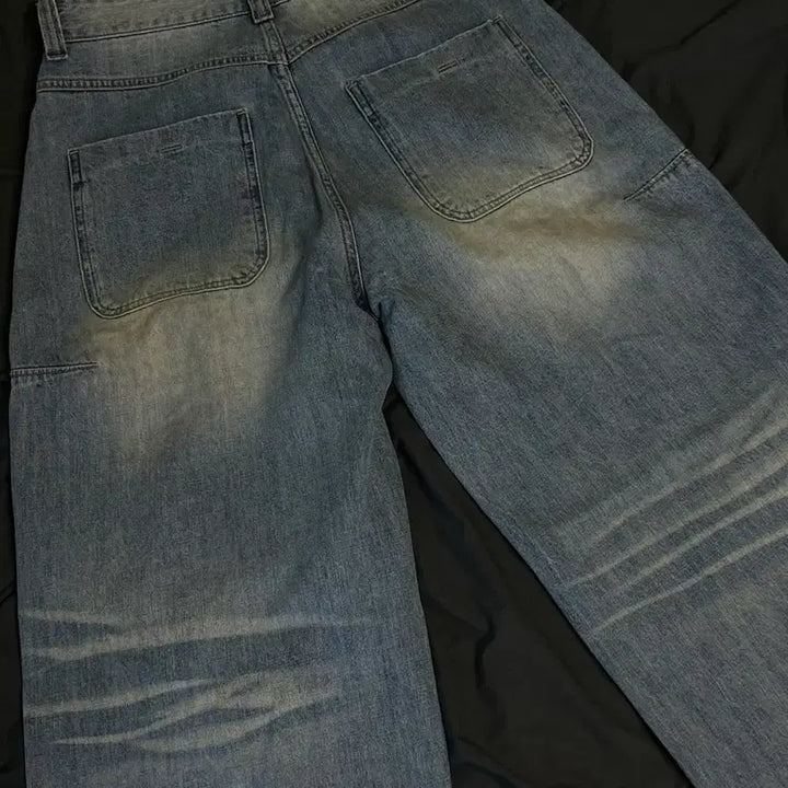 [BUNJANG] Knowun Distressed Wide Denim Pants / 노운 디스트로이드 와이드 데님(0)
