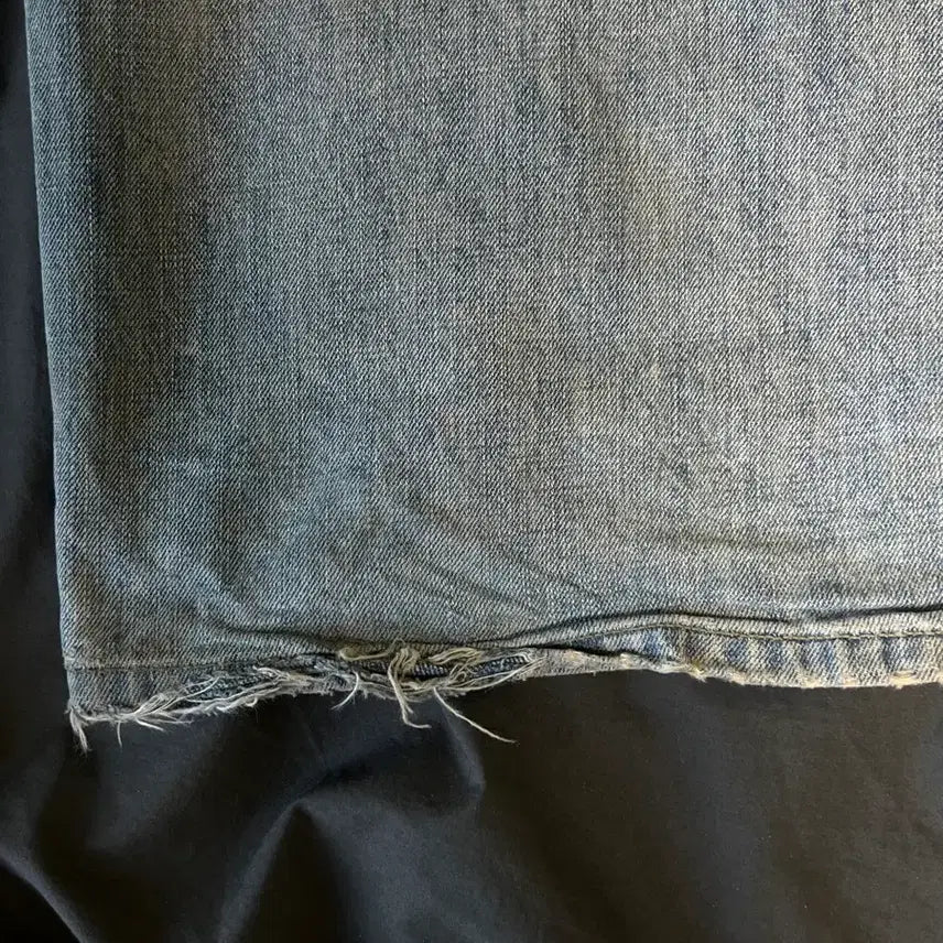 [BUNJANG] Knowun Distressed Wide Denim Pants / 노운 디스트로이드 와이드 데님(0)