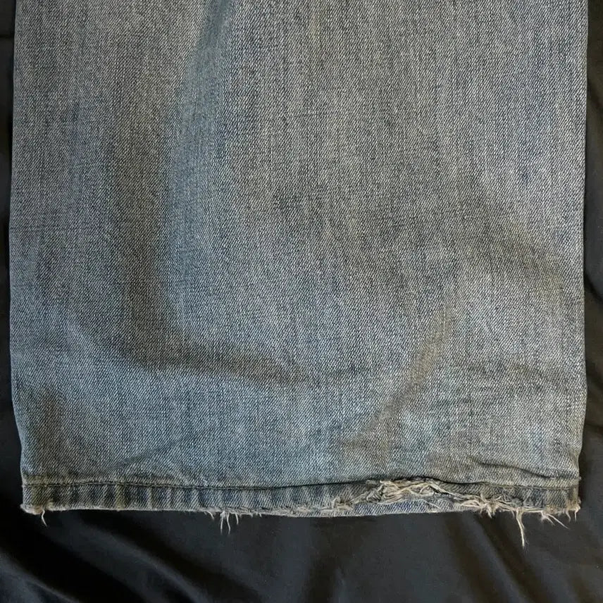 [BUNJANG] Knowun Distressed Wide Denim Pants / 노운 디스트로이드 와이드 데님(0)