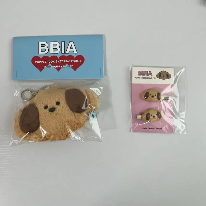 [BUNJANG] Bbia Crooky Doll Keyring, Pouch, Hairpin Clip Bundle / (일괄) 삐아 크루키 인형키링 파우치+헤어핀 클립