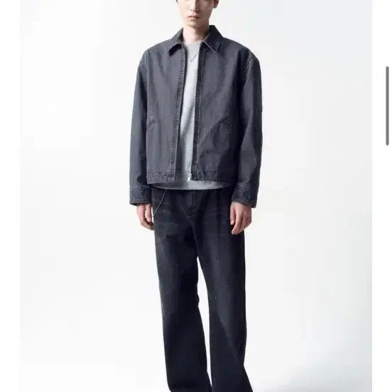 [BUNJANG] In Silence Duck Cotton Work Jacket - Faded Gray (XL) / 인사일런스 덕 코튼 워크 자켓 페이드 그레이 XL