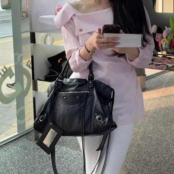 [BUNJANG] Anotic Off-Shoulder Blouse Pink / 아노에틱 오프숄더 블라우스 핑크(11.5->7.0 새상품)