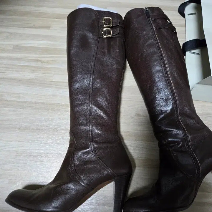 [BUNJANG] Balenciaga Leather Long Boots Brown Women&