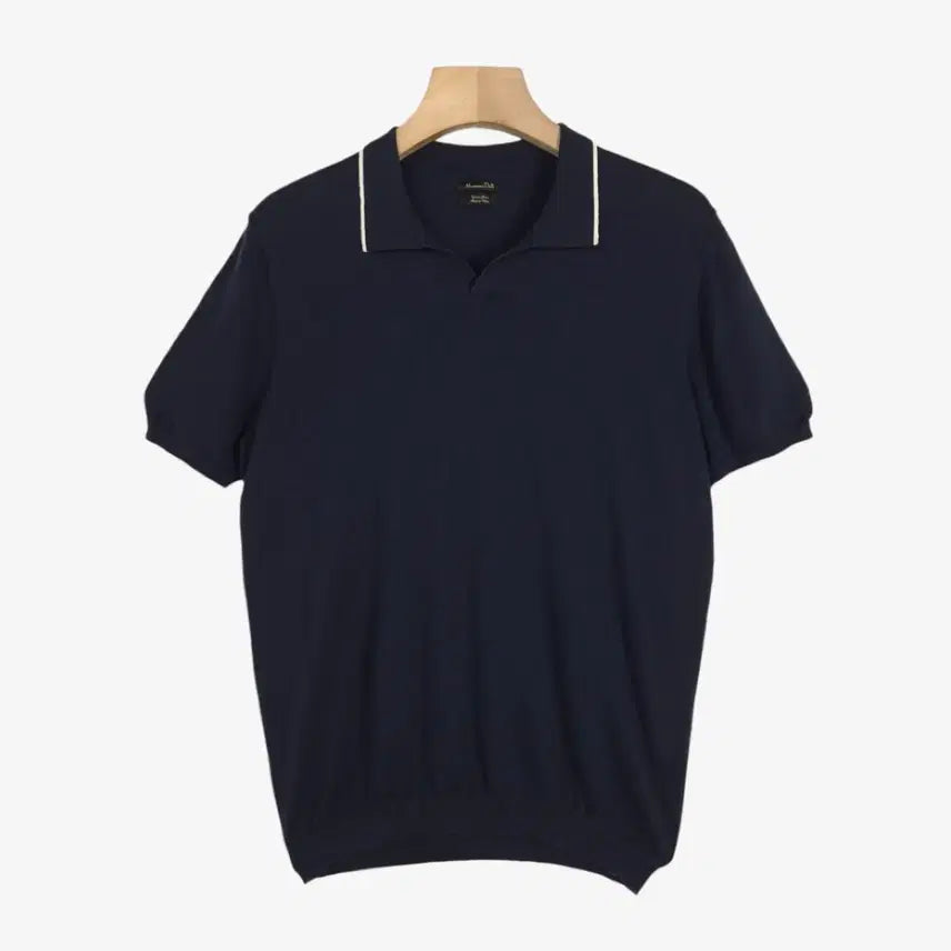 [SOLD OUT] (100-105) 마시모두띠 반팔 니트 카라 네이비