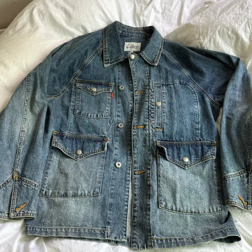 [BUNJANG] Calico Denim Chore Jacket / 칼리코 데님 초어 자켓 워크자켓