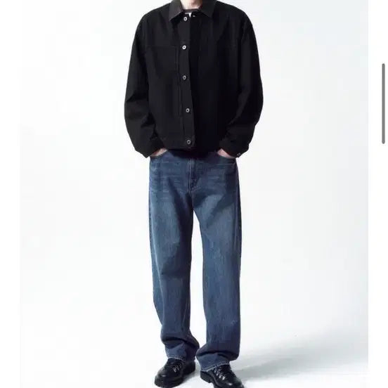 [BUNJANG] In Silence Lambskin Collar Denim Jacket Black XL / 인사일런스 램스킨 칼라 데님 자켓 블랙 XL