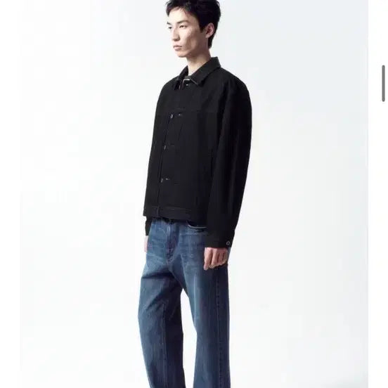 [BUNJANG] In Silence Lambskin Collar Denim Jacket Black XL / 인사일런스 램스킨 칼라 데님 자켓 블랙 XL