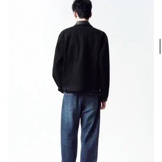 [BUNJANG] In Silence Lambskin Collar Denim Jacket Black XL / 인사일런스 램스킨 칼라 데님 자켓 블랙 XL