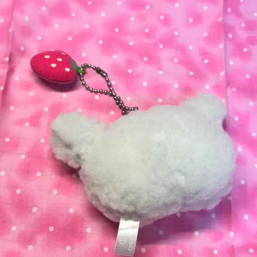 [BUNJANG] Sanrio Rilakkuma Doll Keyring with Strawberry Charm / 산리오 리락쿠마 인형 키링 + 딸기 참