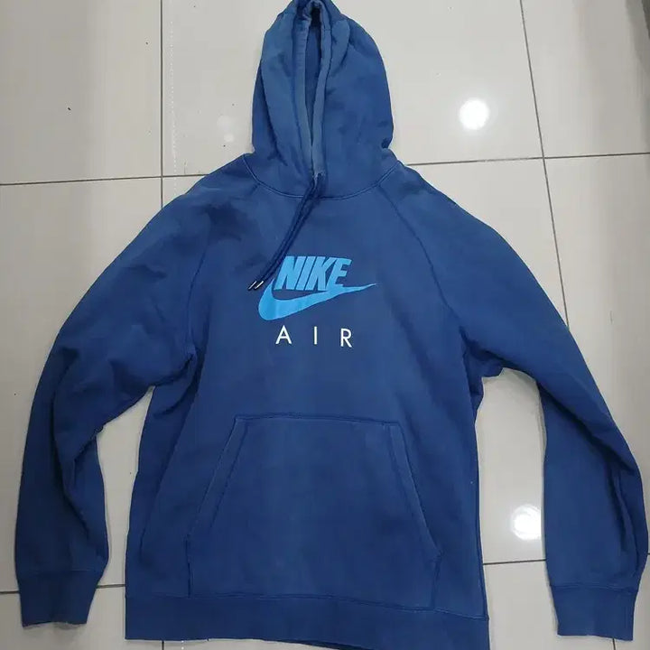 [BUNJANG] Nike Hooded Long Sleeve T-Shirt / 나이키 L사이즈 파랑색 후드긴팔티 기모안감 색바램 작은헤짐 작업복추천