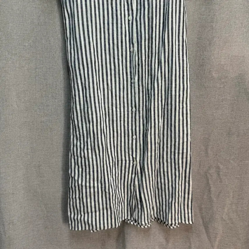 [BUNJANG] D.AMBER Striped Linen Blend Long Dress Size 66 / [66] D.AMBER 스트라이프 린넨 아사면 반팔 롱 원피스