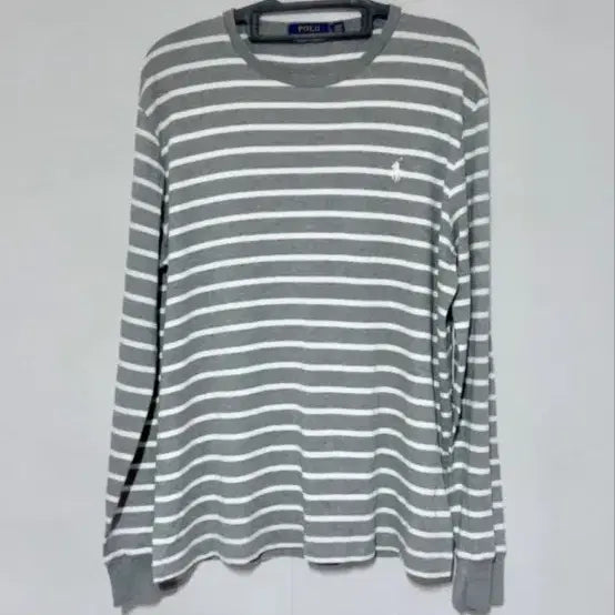 [BUNJANG] Polo Ralph Lauren Striped Long Sleeve T-shirt / 폴로 랄프로렌 스트라이프 긴팔티 그레이