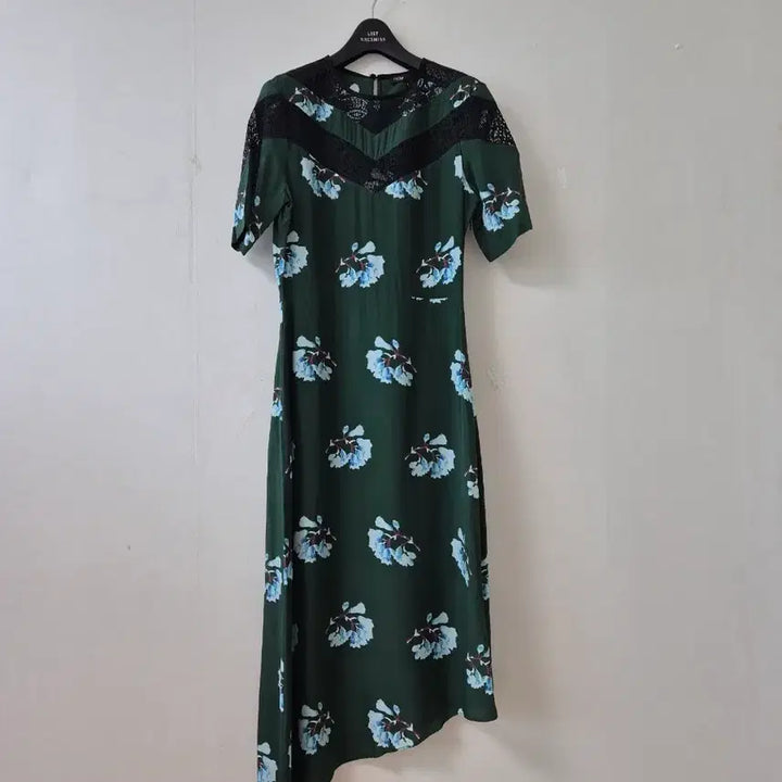 [BUNJANG] Maje Lace Asymmetric Dress / 마쥬 레이스배색 언발 원피스