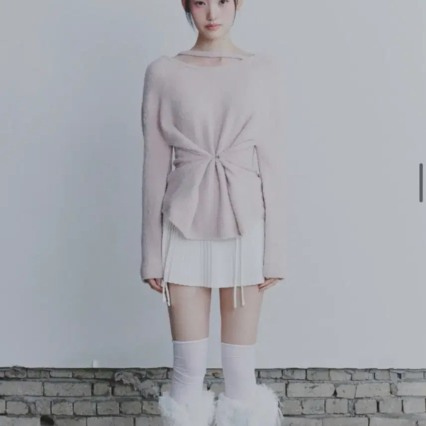 [BUNJANG] Pain or Pleasure Ruby Hook Over Knee Knit Pink / 페인오어플레져 루비후크 오버니트 핑크