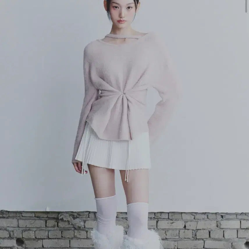 [BUNJANG] Pain or Pleasure Ruby Hook Over Knee Knit Pink / 페인오어플레져 루비후크 오버니트 핑크