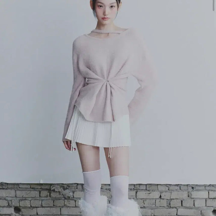 [BUNJANG] Pain or Pleasure Ruby Hook Over Knee Knit Pink / 페인오어플레져 루비후크 오버니트 핑크