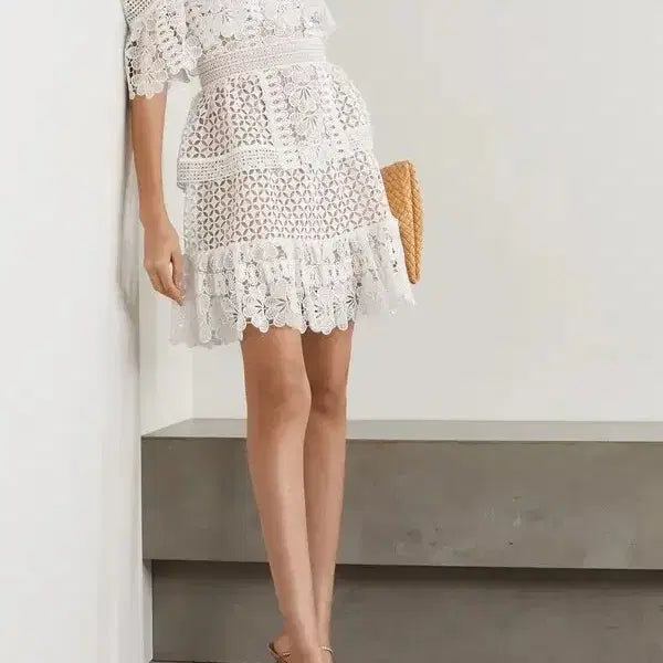 [BUNJANG] Self-Portrait Off-Shoulder Guipure Lace Dress / 셀프포트레이트 오프숄더 기퓌르 원피스(택달린 새제품) 산드로 마쥬 더티스