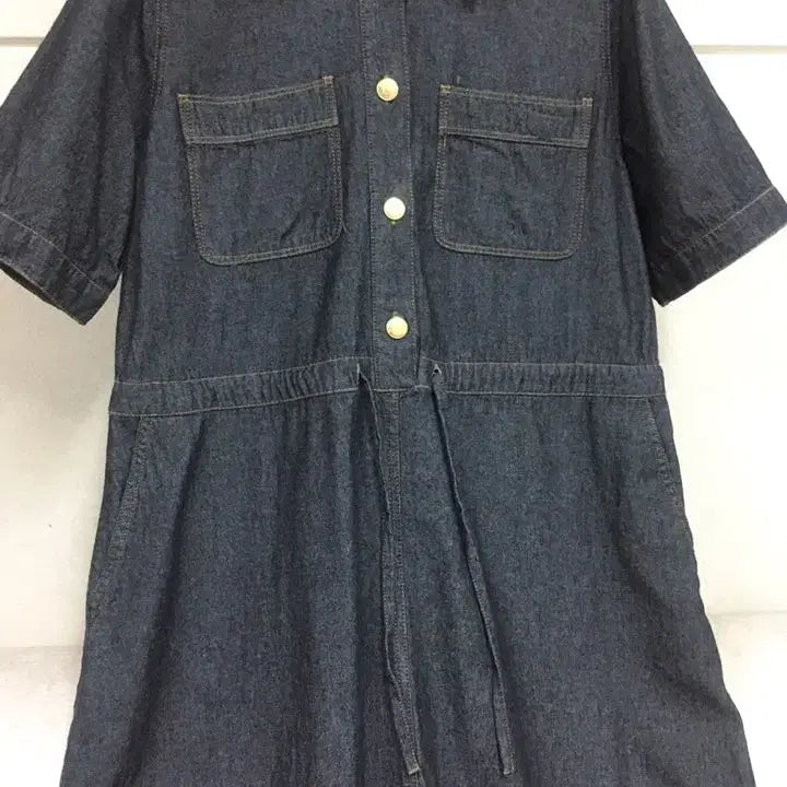 [SOLD OUT] 브레알 얇은 데님 셔츠 반팔  롱원피스