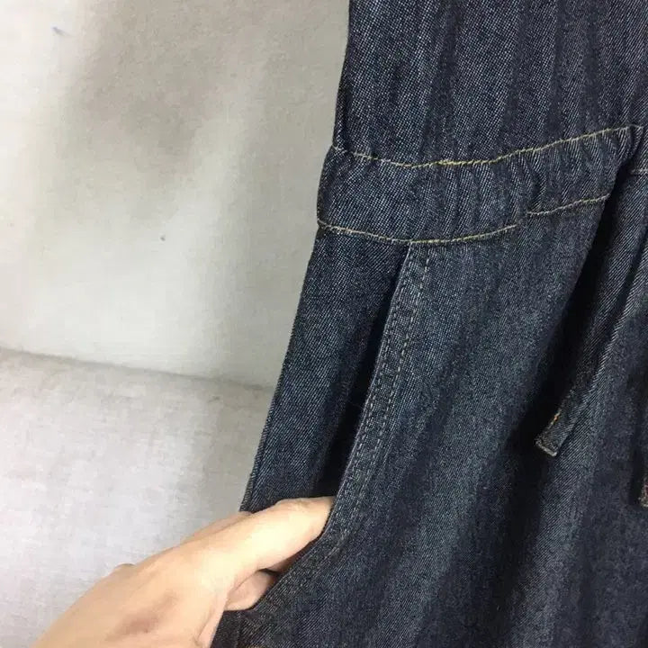 [SOLD OUT] 브레알 얇은 데님 셔츠 반팔  롱원피스