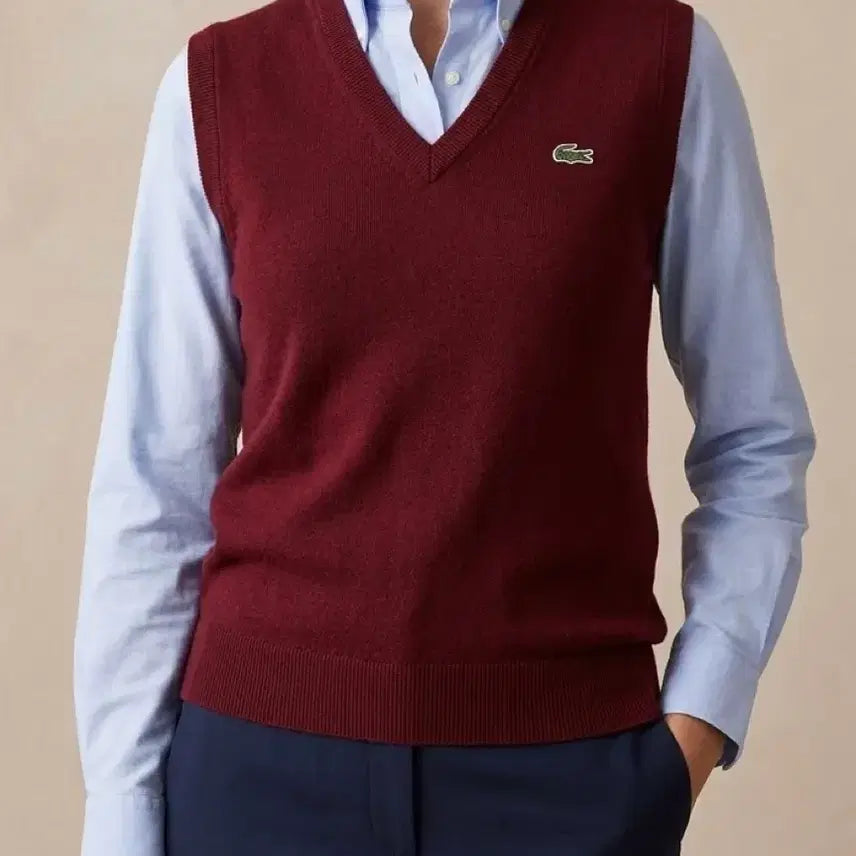 [BUNJANG] Lacoste V-neck Knit Vest / [95]라코스테  브이넥 니트 베스트