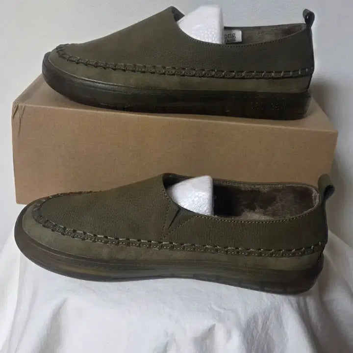 [BUNJANG] Khaki Loafers &amp; Slip-ons / 카키색 로퍼&amp;슬립온((새상품))