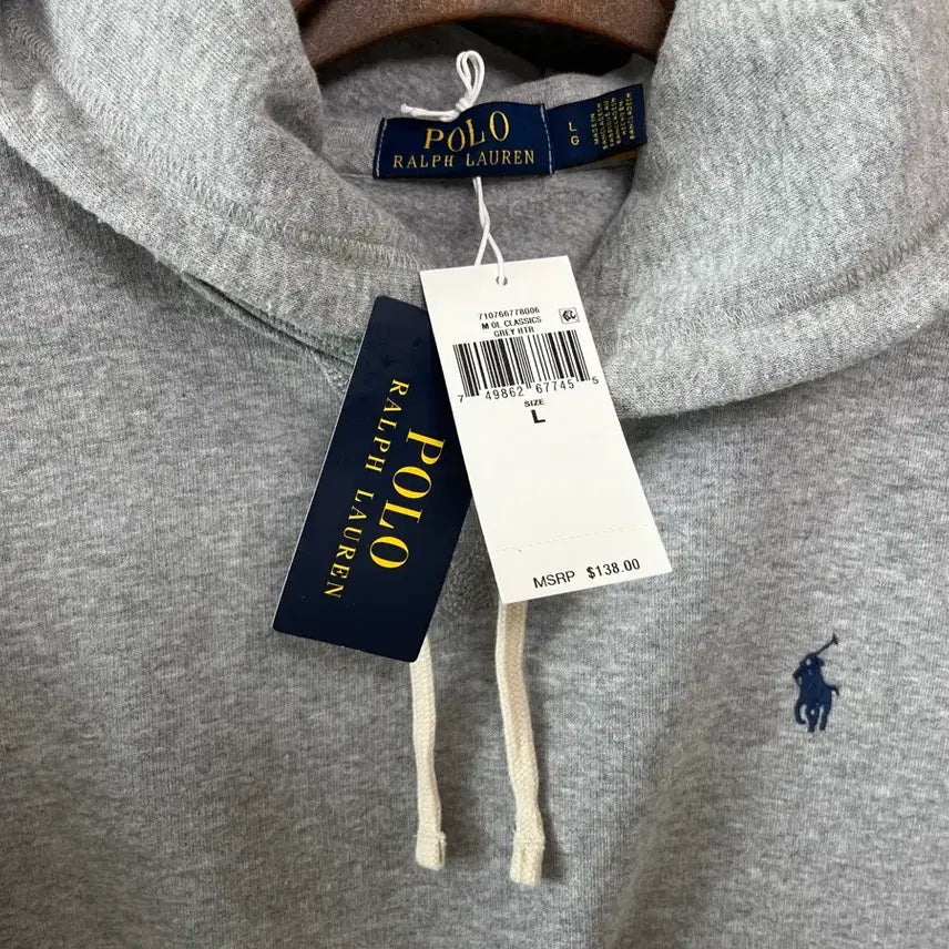 [SOLD OUT] 폴로 랄프로렌 아이콘 로고 스웻 후드 그레이 (L)