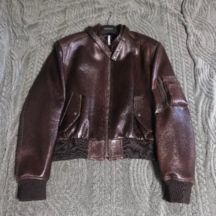 [SOLD OUT] 노이어 고트 스킨 레더 크롭 자켓(브라운) 54사이즈