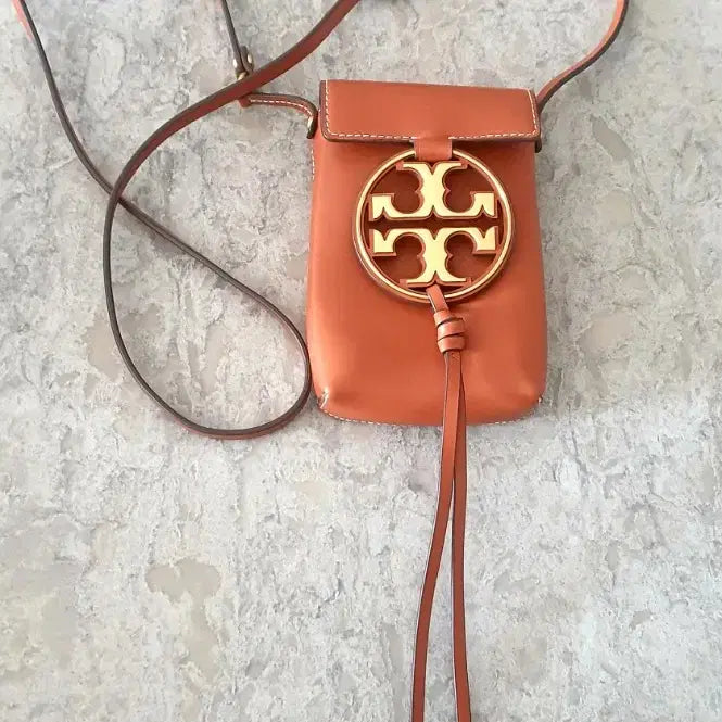 [BUNJANG] Mini Phone Crossbody Bag Orange Brown / 휴대폰 미니가방(미착용)