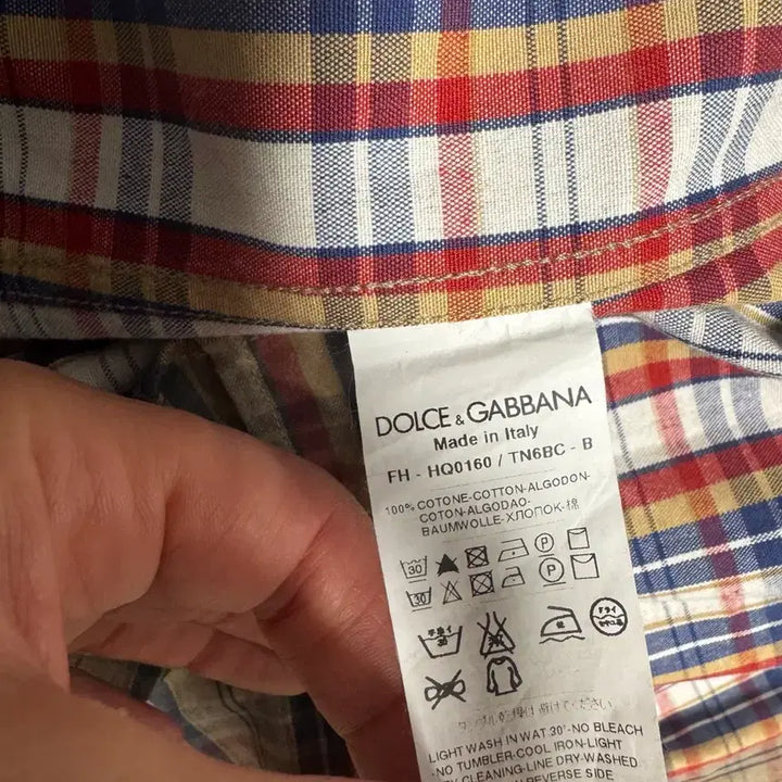 [BUNJANG] Dolce &amp; Gabbana Checkered Cotton Shirt / Dolce &amp; Gabbana (돌체앤가바나)셔츠/100-105사이즈