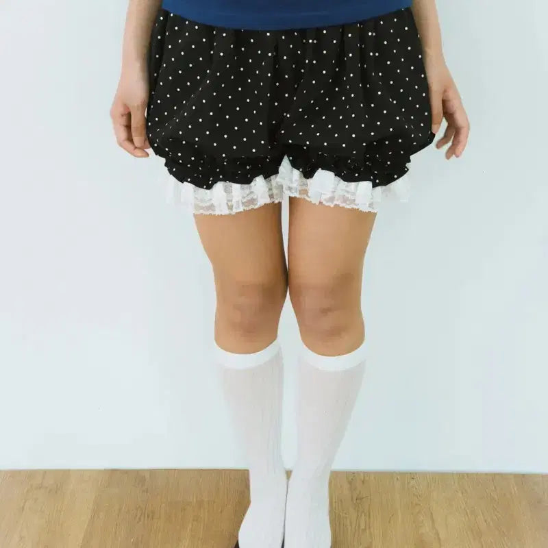 [BUNJANG] Sakir Mogu Dot Lace Shorts / 샤키리 모구 도트 레이스 쇼츠 팬츠