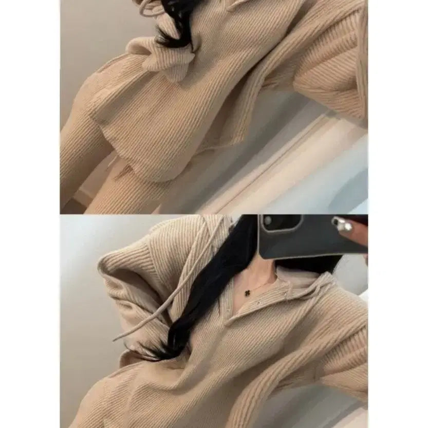 [SOLD OUT] 굴림 후드 티셔츠 + 부츠컷 세트
