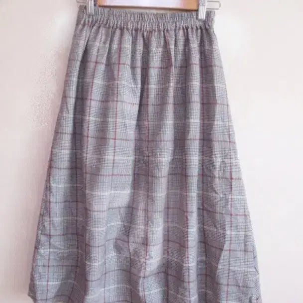 [BUNJANG] Beige Check Skirt / 베이지 체크 스커트