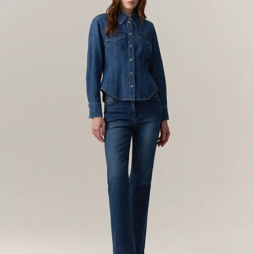 [BUNJANG] MICHAA Denim Shirt Jacket / 새상품)송혜교 미샤 MICHAA 데님 청 셔츠 자켓