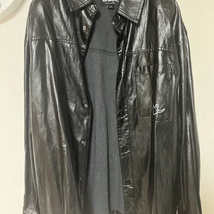 [BUNJANG] Mark Gonzales Leather Shirt Jacket / 마크곤잘레스 레더 셔츠자켓