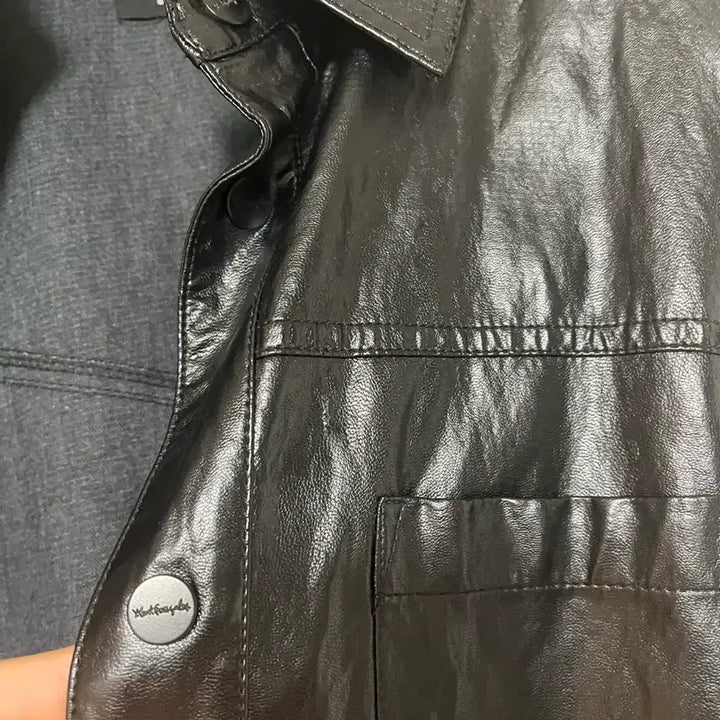 [BUNJANG] Mark Gonzales Leather Shirt Jacket / 마크곤잘레스 레더 셔츠자켓
