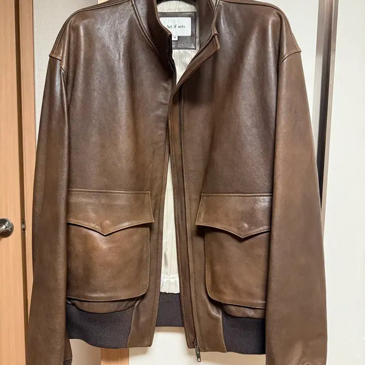 [BUNJANG] ARTIFICE Stand Collar Leather Blouson M / 아트이프액츠 스탠드 칼라 레더 블루종 M