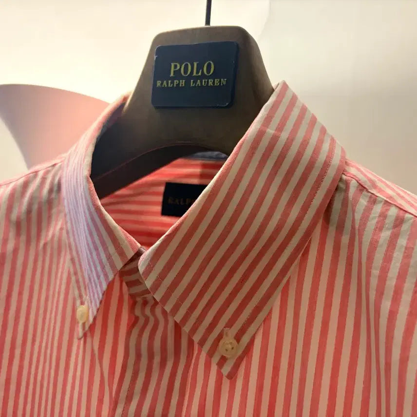 [BUNJANG] Polo Ralph Lauren Pink Stripe Classic Fit Shirt / 폴로 랄프로렌 핑크 셔츠 스트라이프 클래식핏 s(100) 미착용 새것
