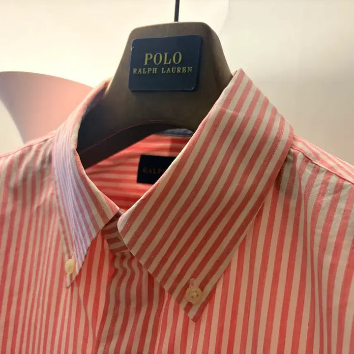 [BUNJANG] Polo Ralph Lauren Pink Stripe Classic Fit Shirt / 폴로 랄프로렌 핑크 셔츠 스트라이프 클래식핏 s(100) 미착용 새것