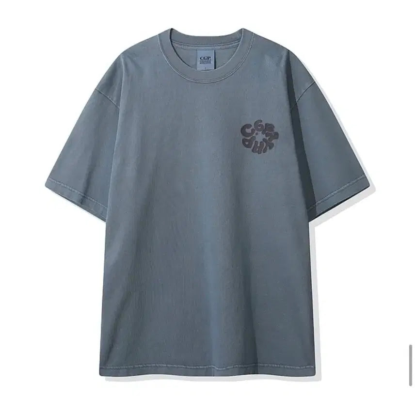 [BUNJANG] Code:Graphy Round Pigment T-shirt Blue L / 코드그라피 라운드 피그먼트 반팔 블루L 새상품