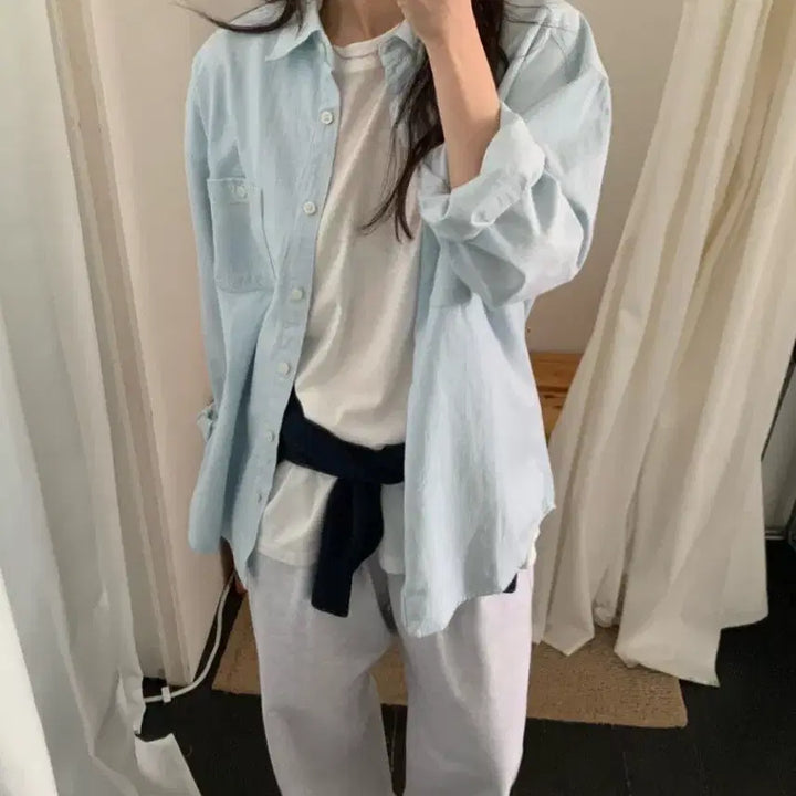 [SOLD OUT] 플라넬  로렌 연청 데님셔츠 새상품