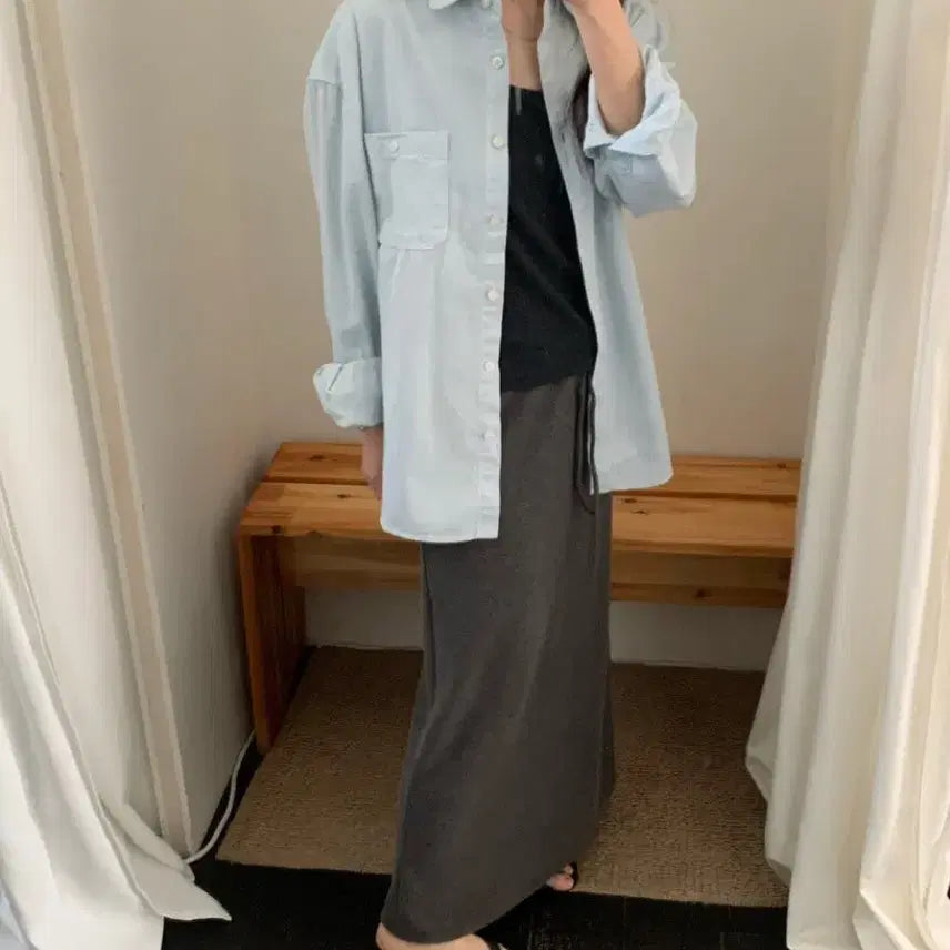 [SOLD OUT] 플라넬  로렌 연청 데님셔츠 새상품