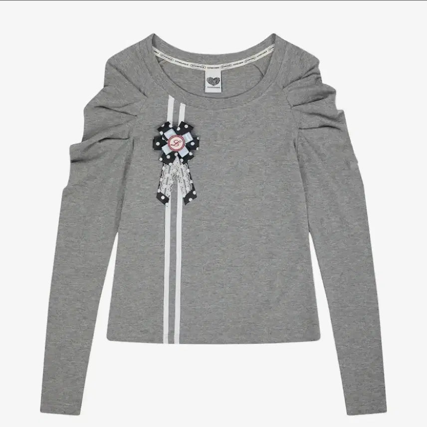 [SOLD OUT] 러브이즈트루 로제트 셔링 티 롱슬리브 긴팔 그레이 판매