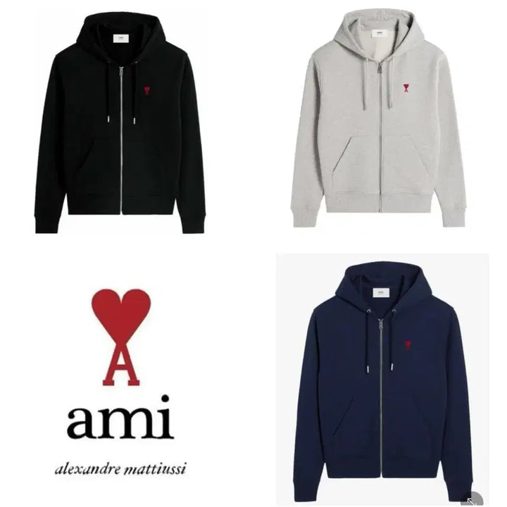 [BUNJANG] Ami Small Logo Hooded Zip-Up / (새상품) 아미 스몰로고 후드집업